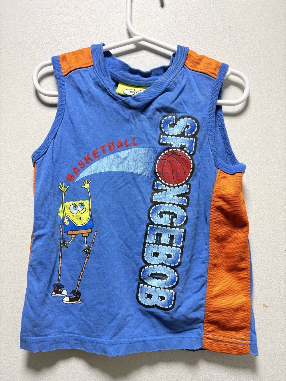 SpongeBob Squarepants Blue & Orange Basketball Tank Top for Kids